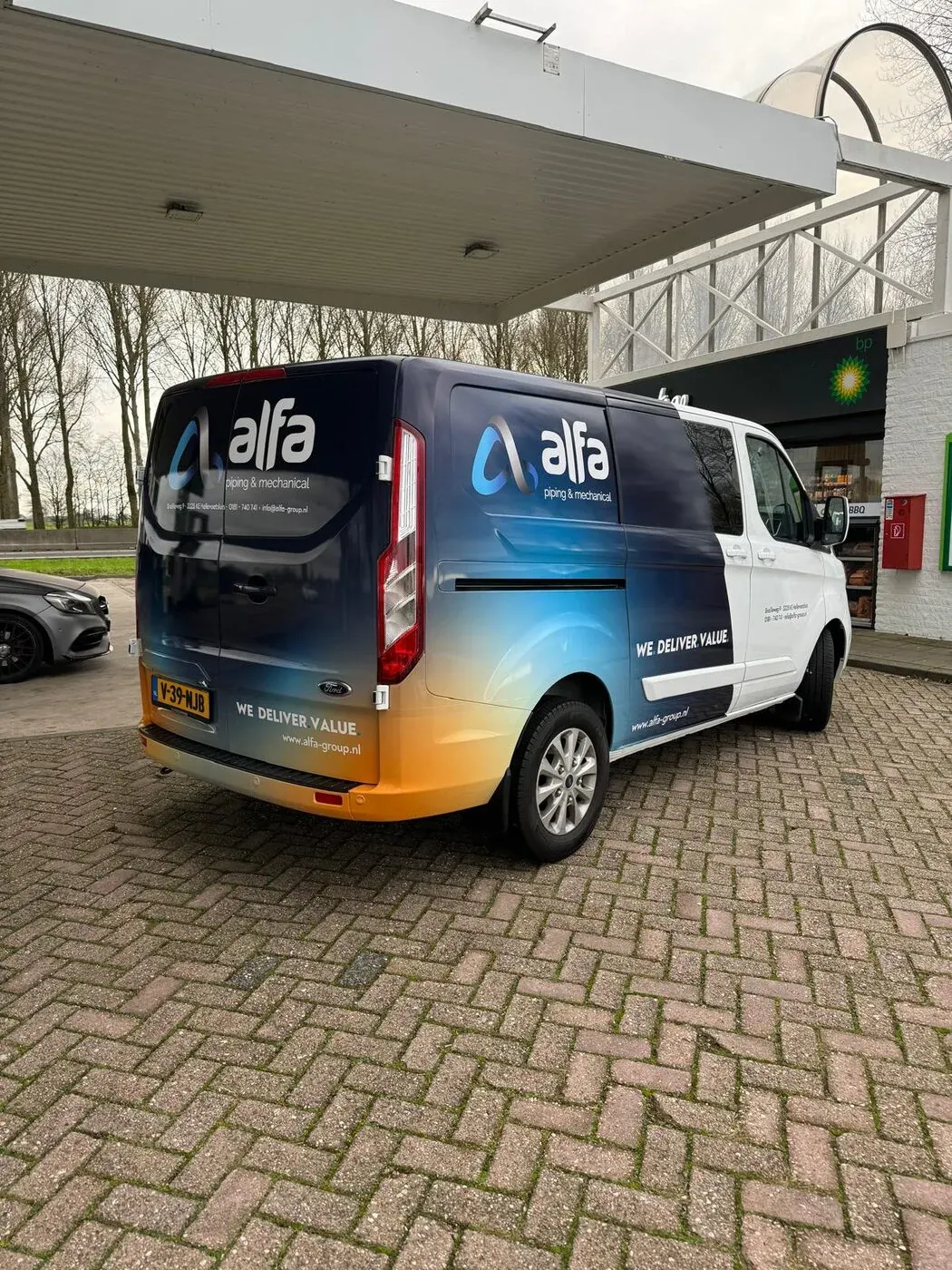 Bestelbus Alfa Piping & Mechanical: Carwrap — Ford Transit Custom